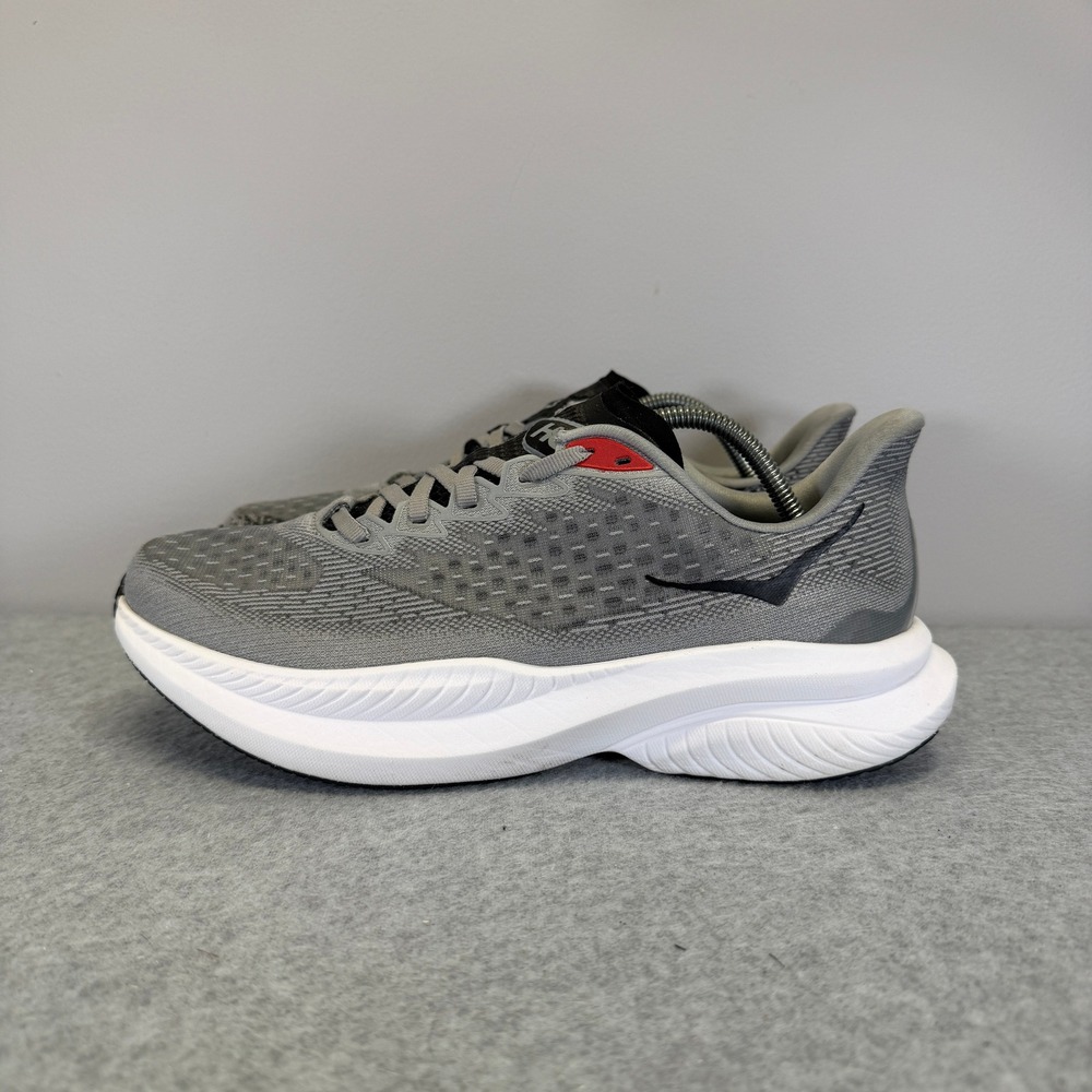 Hoka Mach 6 Mens Shoes Size 8 Grey White Running Sneakers 1144590-HMBLK